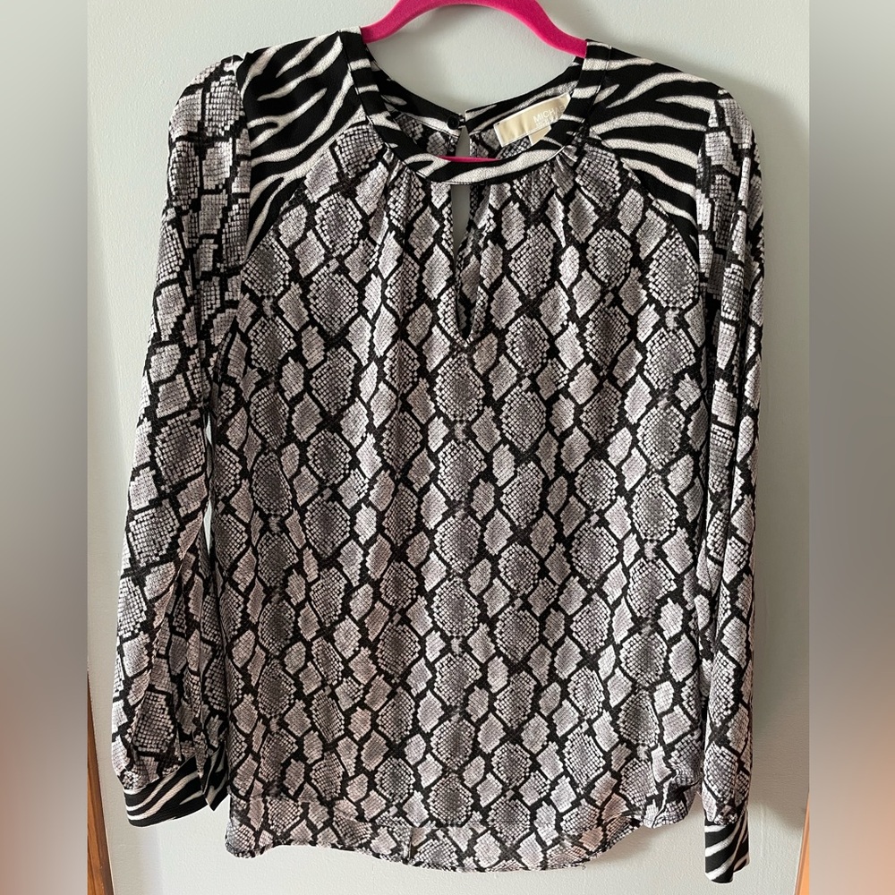 Michael Kors B&W Snake Print Women's Top